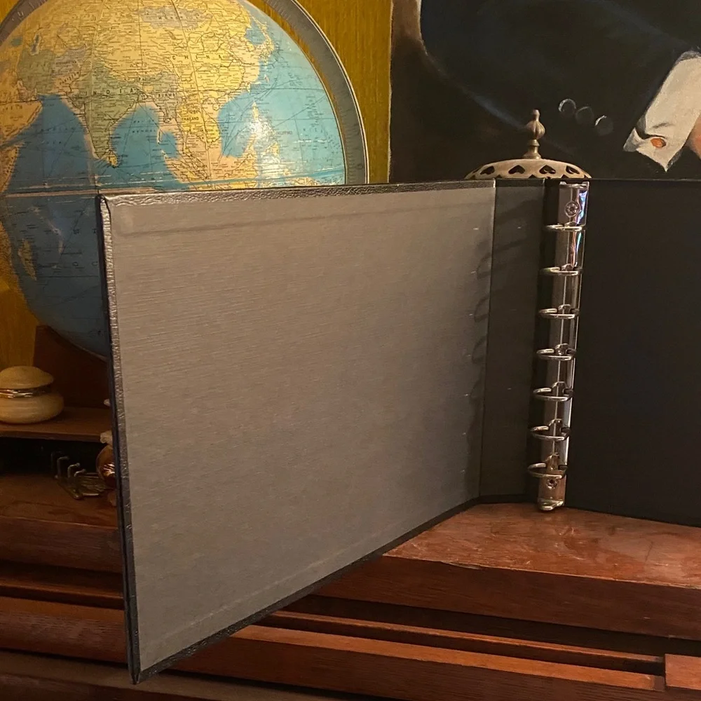 Business Black Leather Portfolio 3 Ringed Binder $$